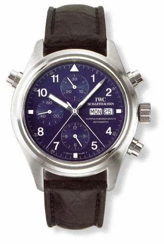 IWC Pilot's Watch Doppelchronograph Platinum / Blue / Italian IW3713-22 (IW371322)